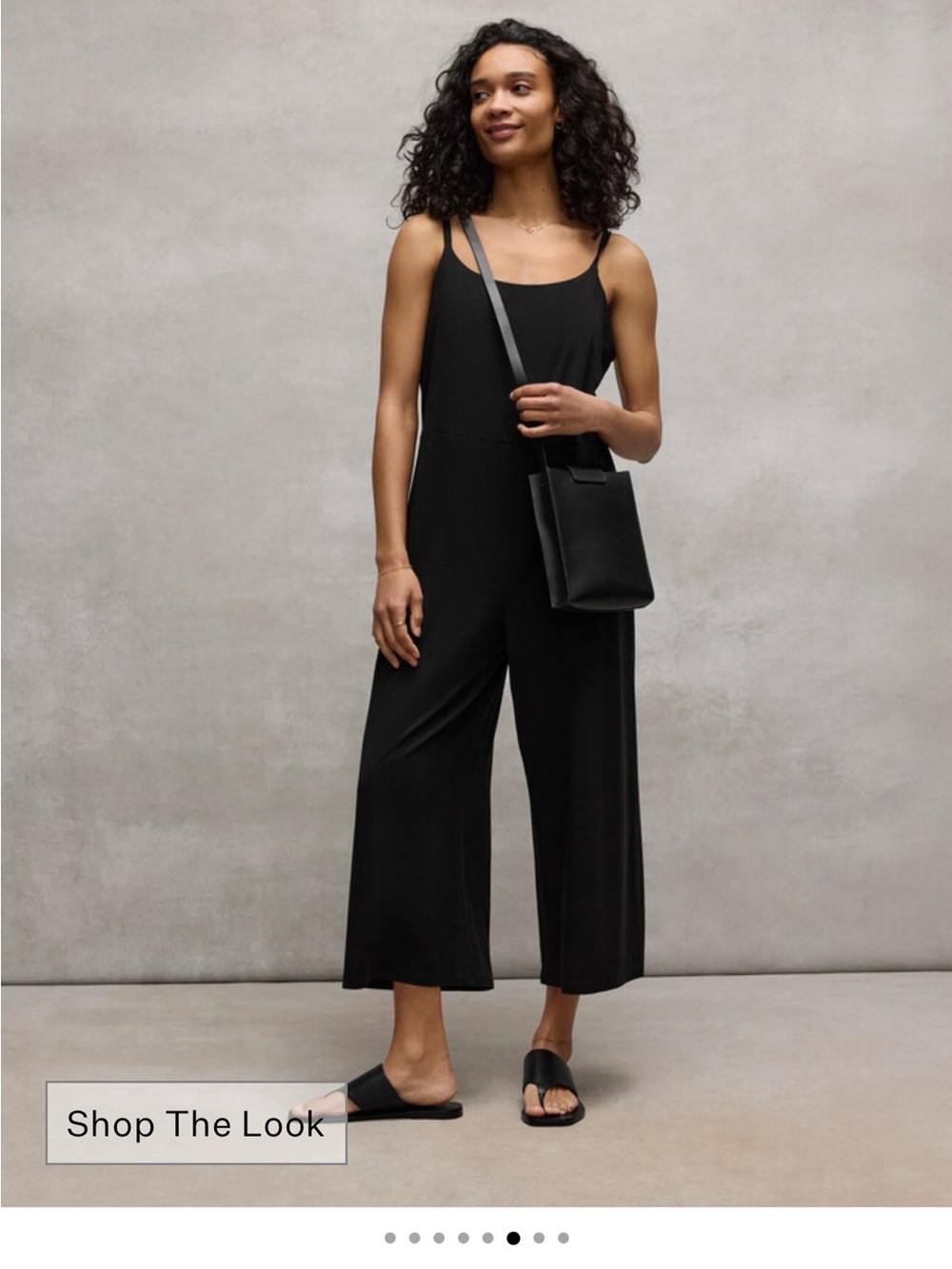 Eileen fisher  black cami wide-leg jumpsuit size M
